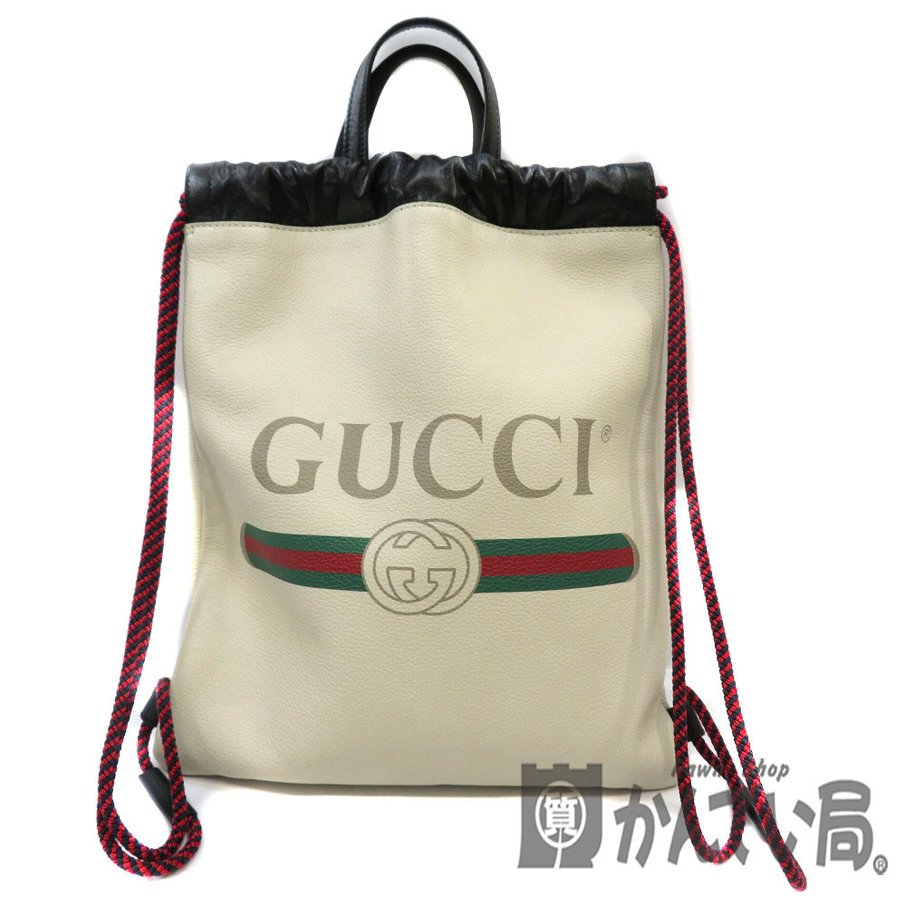 Gucci Drawstring Backpack Handbag Shoulder Bag Le… - image 1